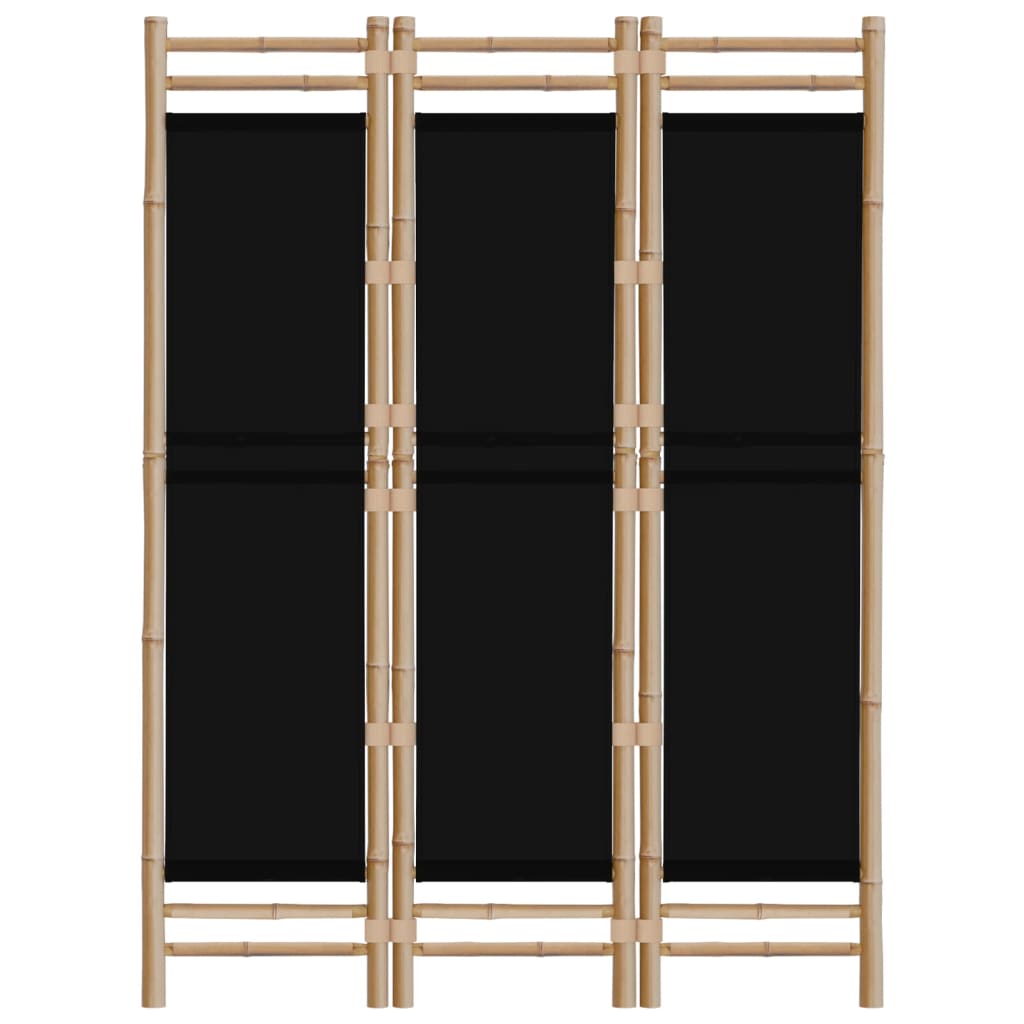 vidaXL Divisória/biombo com 3 painéis dobráveis 120 cm bambu e lona