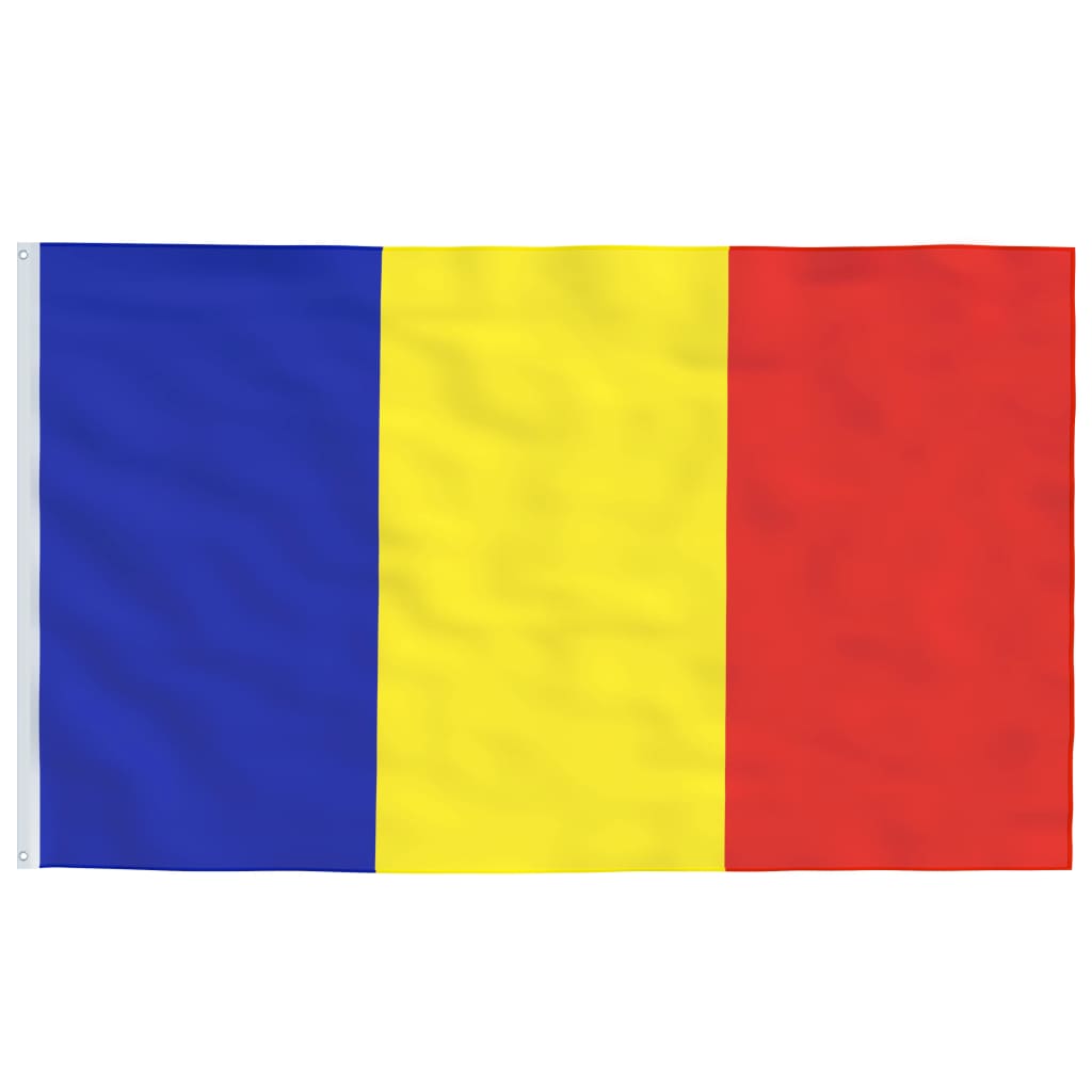 vidaXL Bandeira da Roménia com mastro de alumínio 6,2 m