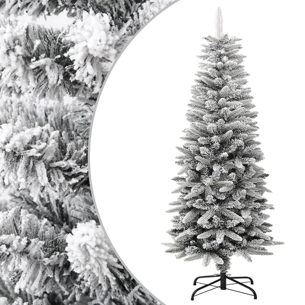 vidaXL Árvore de Natal artificial fina com neve PVC & PE 120 cm