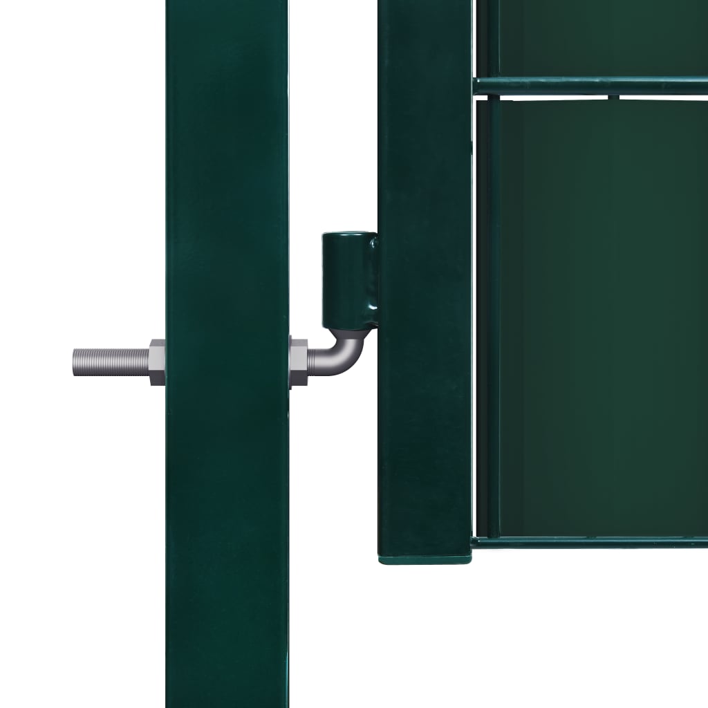 vidaXL Portão de cerca 100x124 cm PVC e aço verde