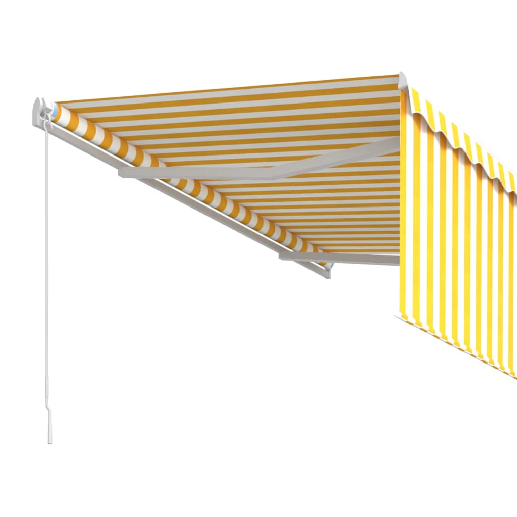 vidaXL Toldo retrátil manual com estore 3x2,5 m amarelo e branco