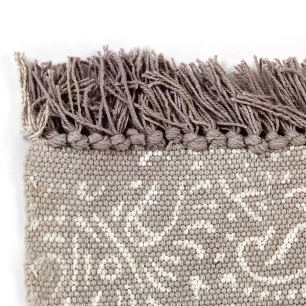 vidaXL Tapete Kilim algodão 120x180 cm com padrão cinzento-acastanhado