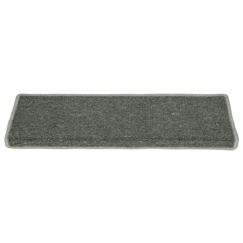 vidaXL Tapete/carpete para degraus 15 pcs 65x21x4 cm verde