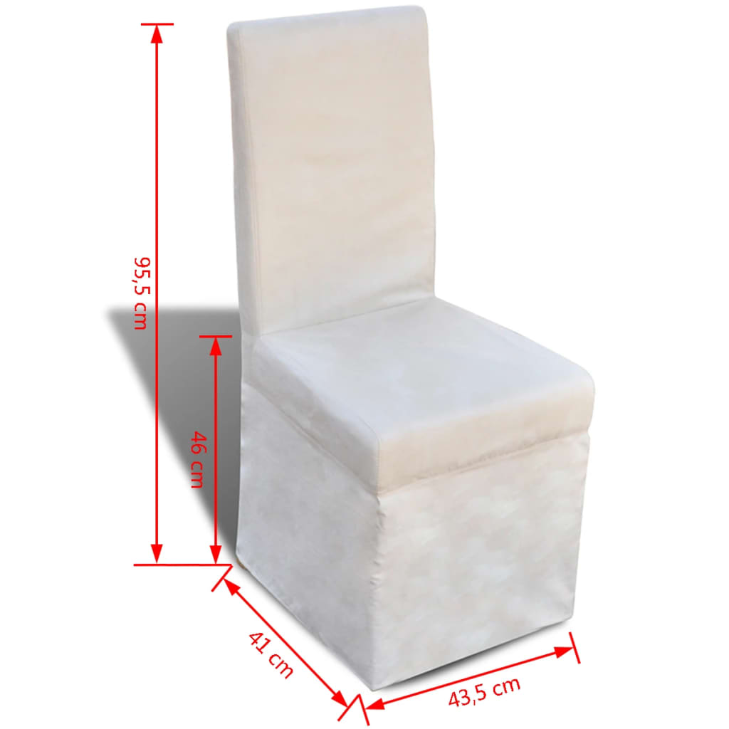 vidaXL Cadeiras de jantar 2 pcs tecido branco nata