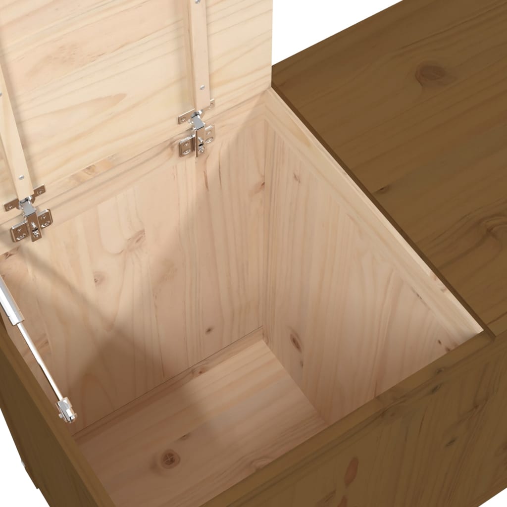 vidaXL Caixa p/ roupa 88,5x44x66 cm madeira pinho maciça castanho mel