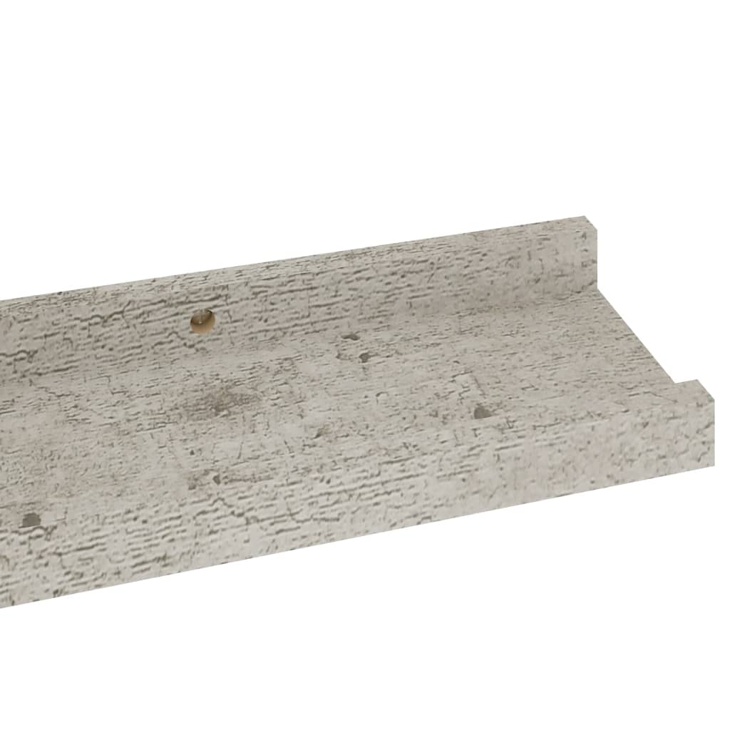 vidaXL Prateleiras de parede 2 pcs 60x9x3 cm cinzento cimento