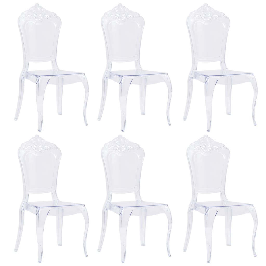 vidaXL Cadeiras de jantar 6 pcs policarbonato transparente