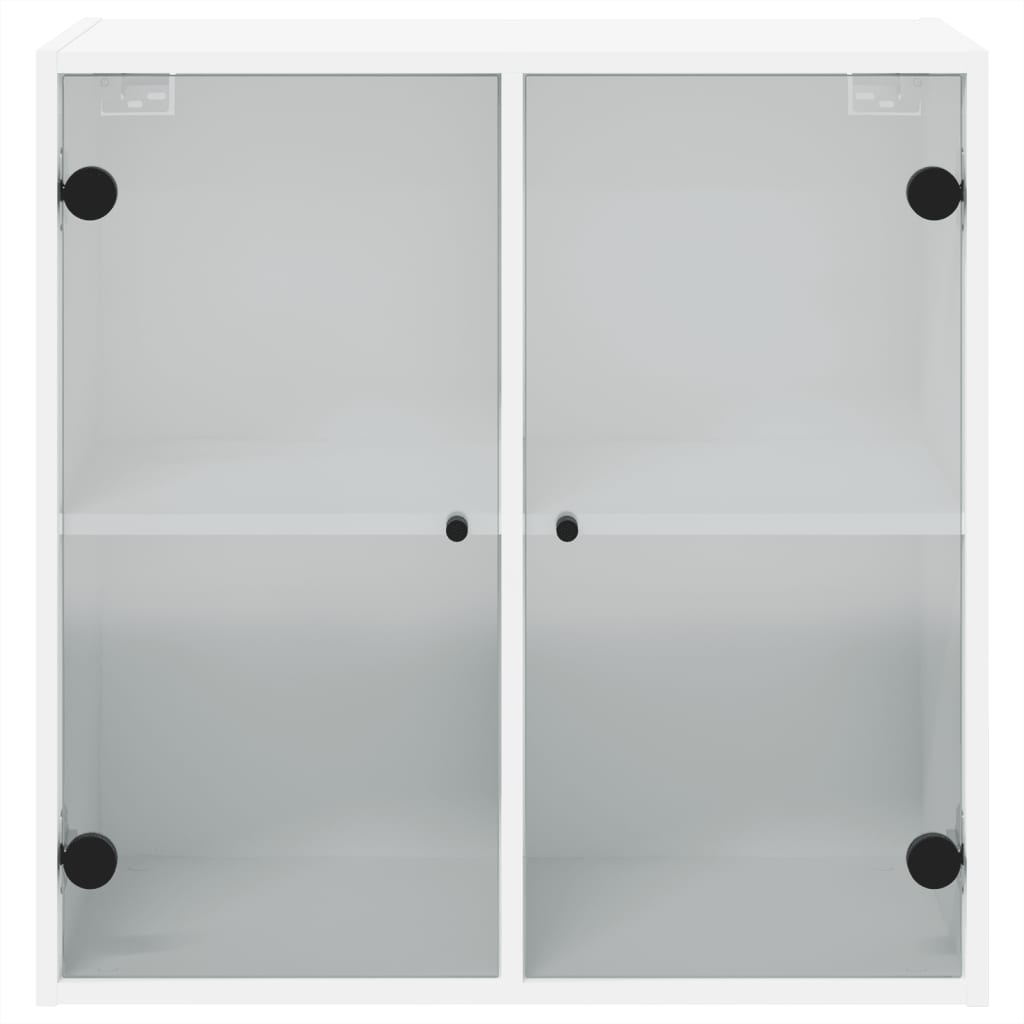 vidaXL Armário de parede c/ portas de vidro 68x37x68,5 cm branco