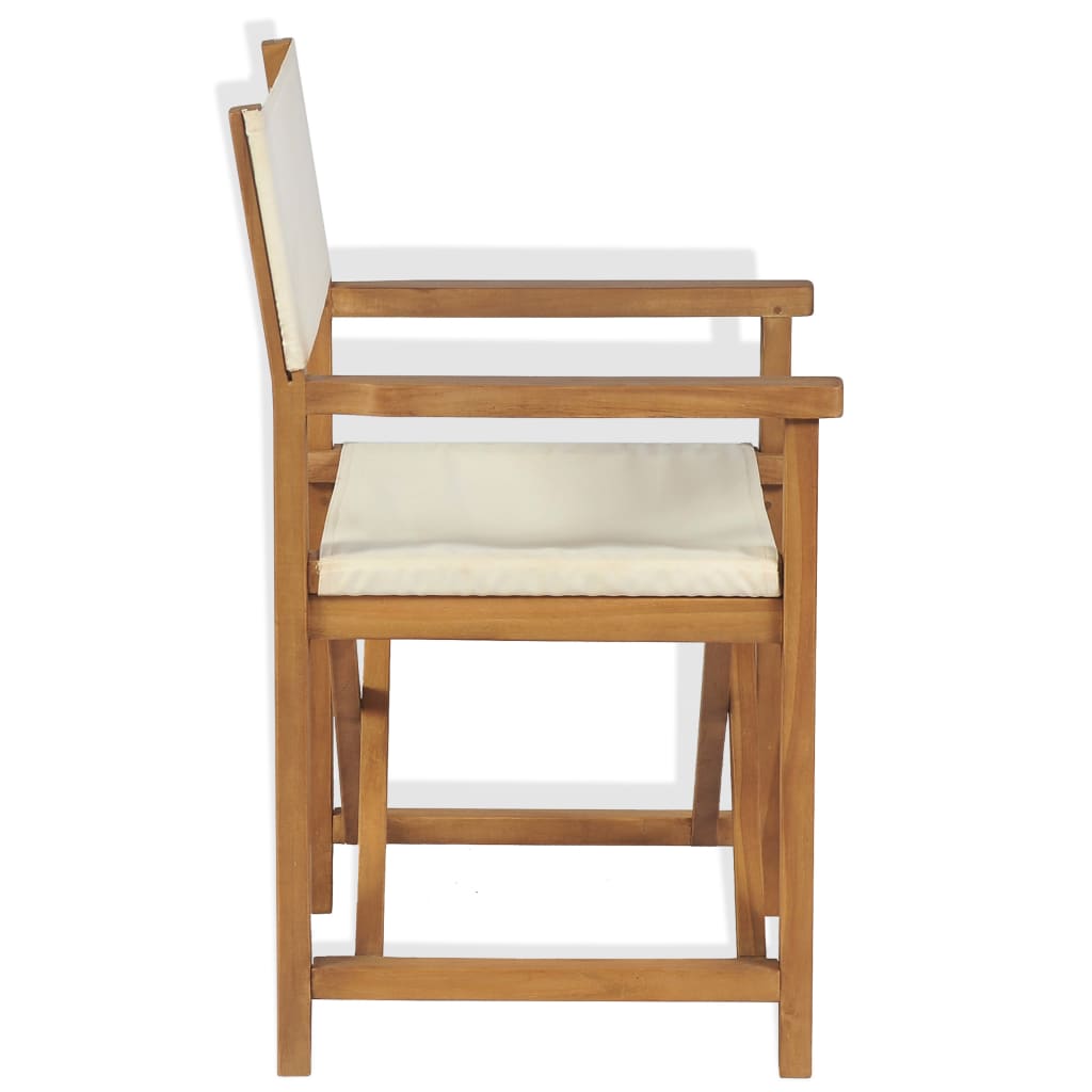 vidaXL Cadeira de realizador dobrável em madeira de teca maciça