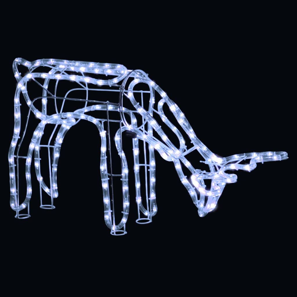 vidaXL Figura de rena de Natal 73x31x45 cm branco frio