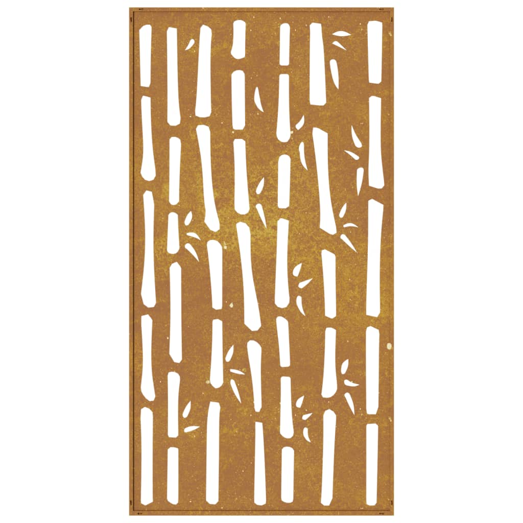 vidaXL Decoração p/ muro de jardim 105x55 cm aço corten design bambu