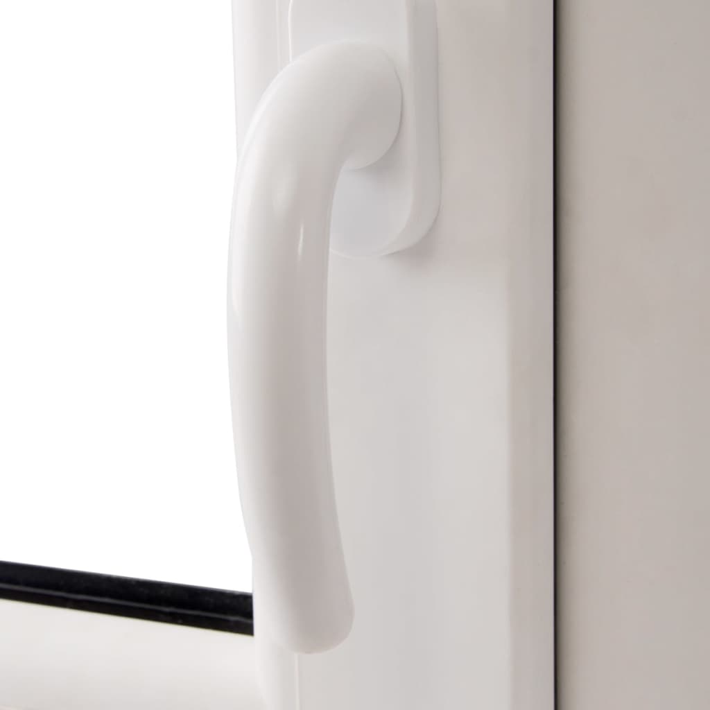 Janela oscilobatente PVC com punho direito e vidro triplo, 600x1000 mm