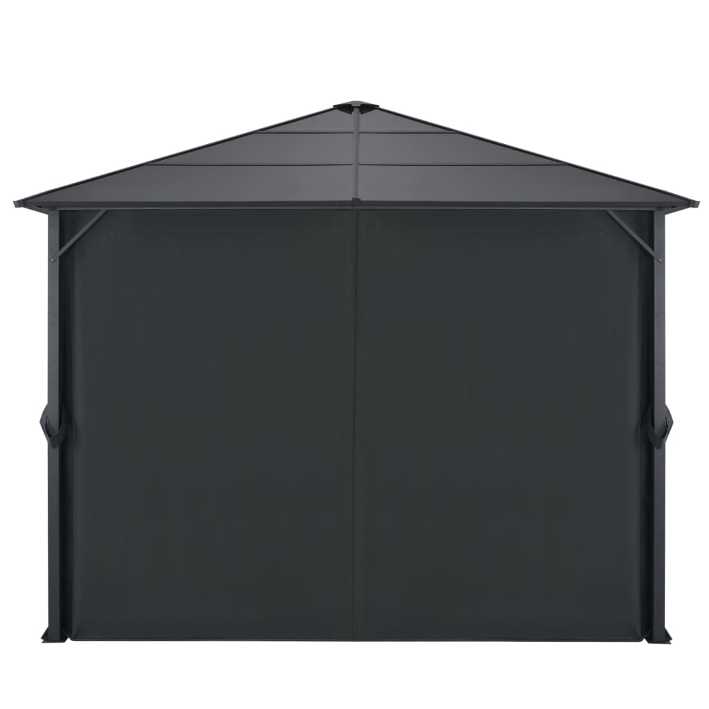 vidaXL Gazebo com cortinas Alumínio 3x3 m preto