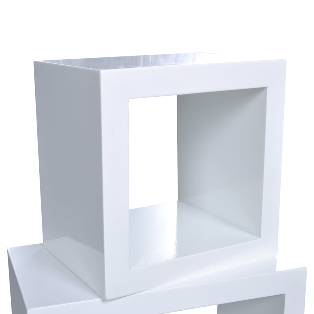 vidaXL Prateleiras de parede em forma de cubo 6 pcs branco