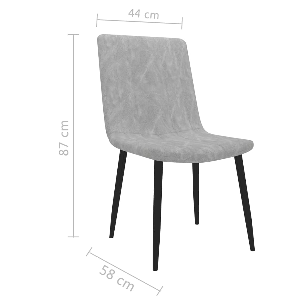 vidaXL Cadeiras de jantar 6 pcs couro artificial cinzento-claro