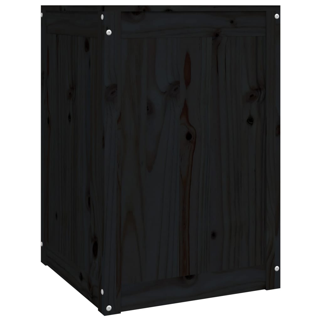 vidaXL Caixa para roupa 44x44x66 cm madeira de pinho maciça preto