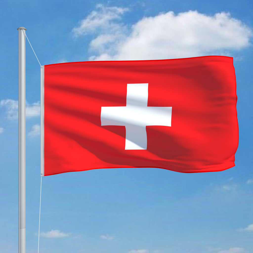 vidaXL Bandeira da Suíça com mastro de alumínio 6,2 m