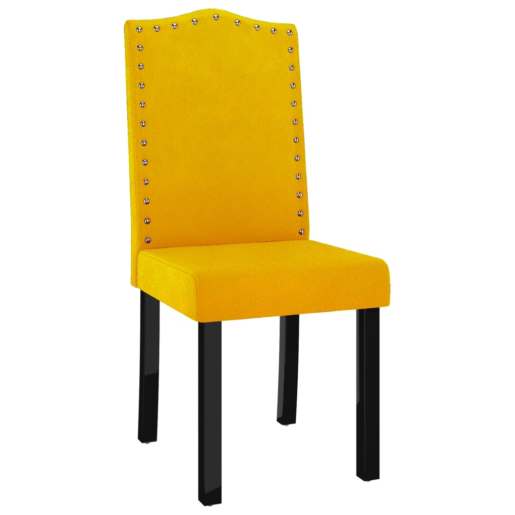 vidaXL Cadeiras de jantar 4 pcs veludo amarelo