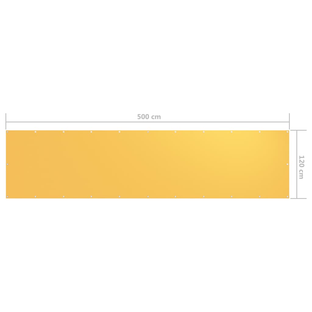 vidaXL Tela de varanda 120x500 cm tecido Oxford amarelo