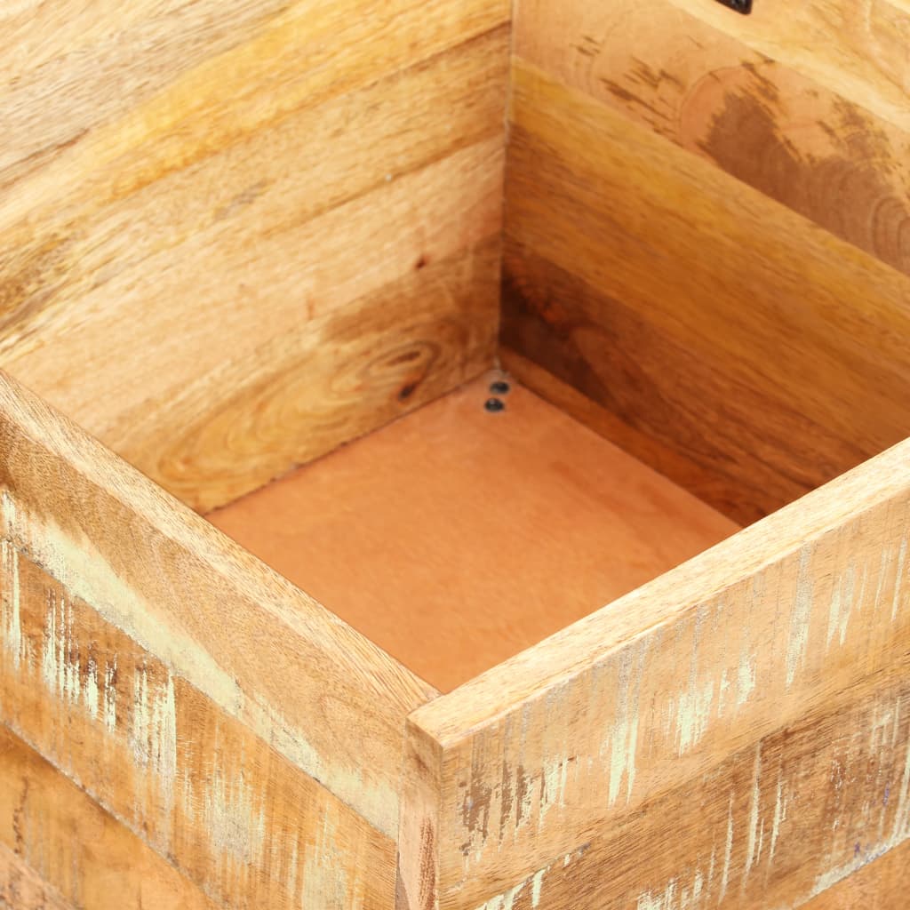 vidaXL Banco de arrumação em madeira recuperada maciça 40x40x45 cm
