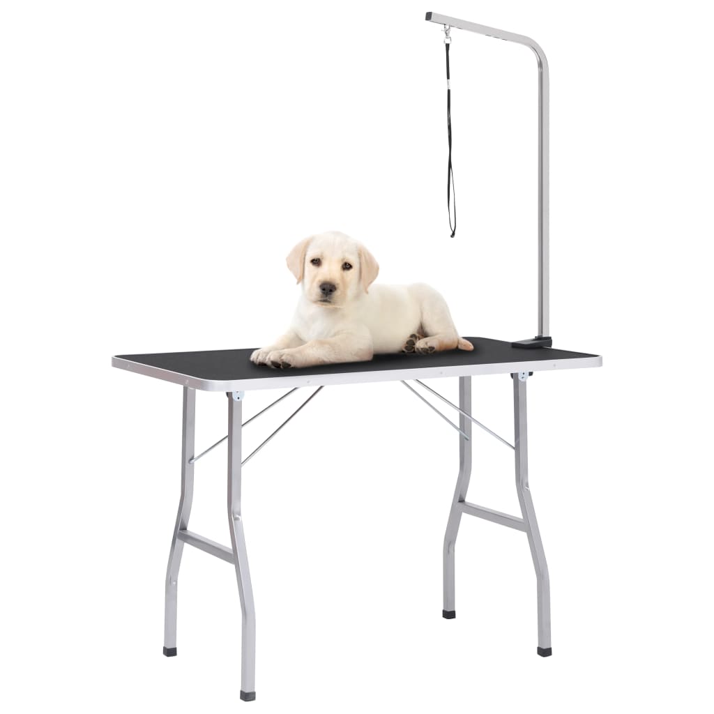 vidaXL Mesa de grooming ajustável para cães com 1 laço