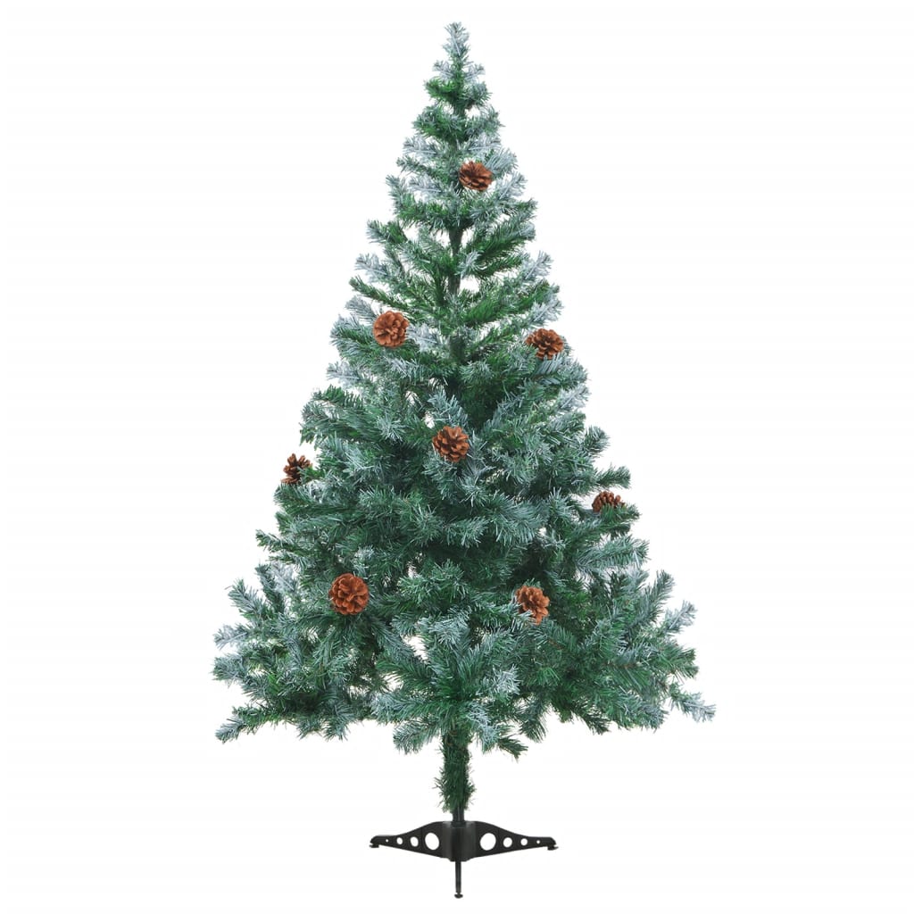 vidaXL Árvore de Natal geada com pinhas 150 cm