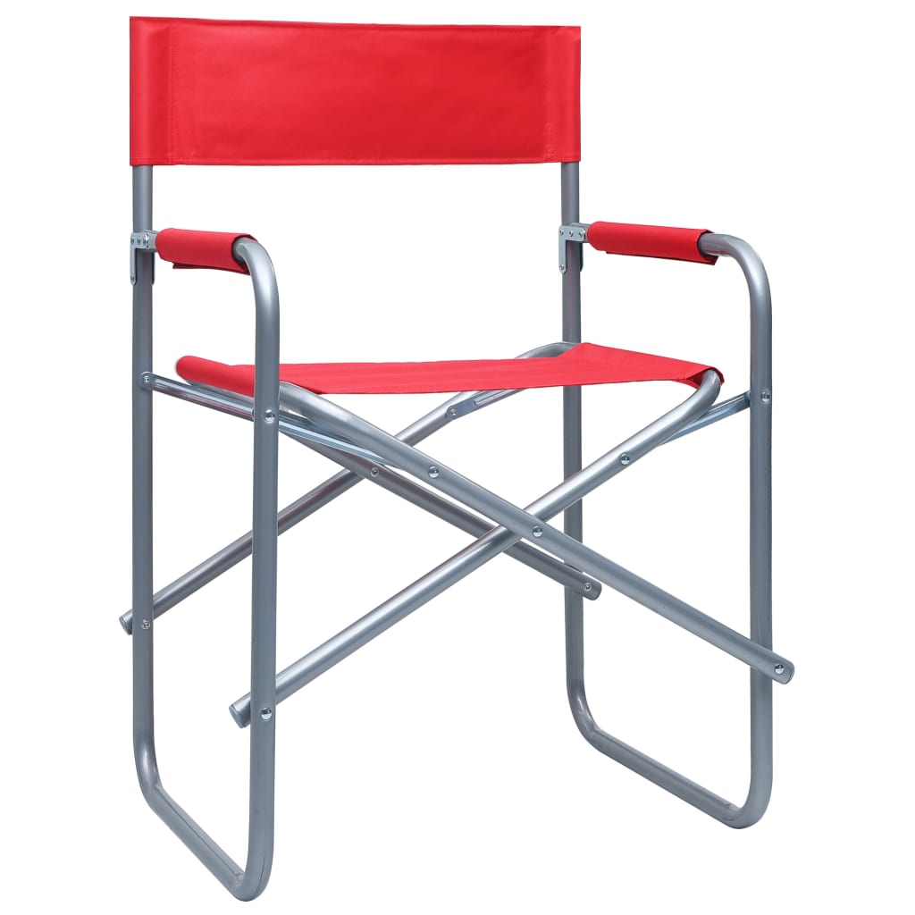 vidaXL Cadeiras de realizador 2 pcs aço vermelho