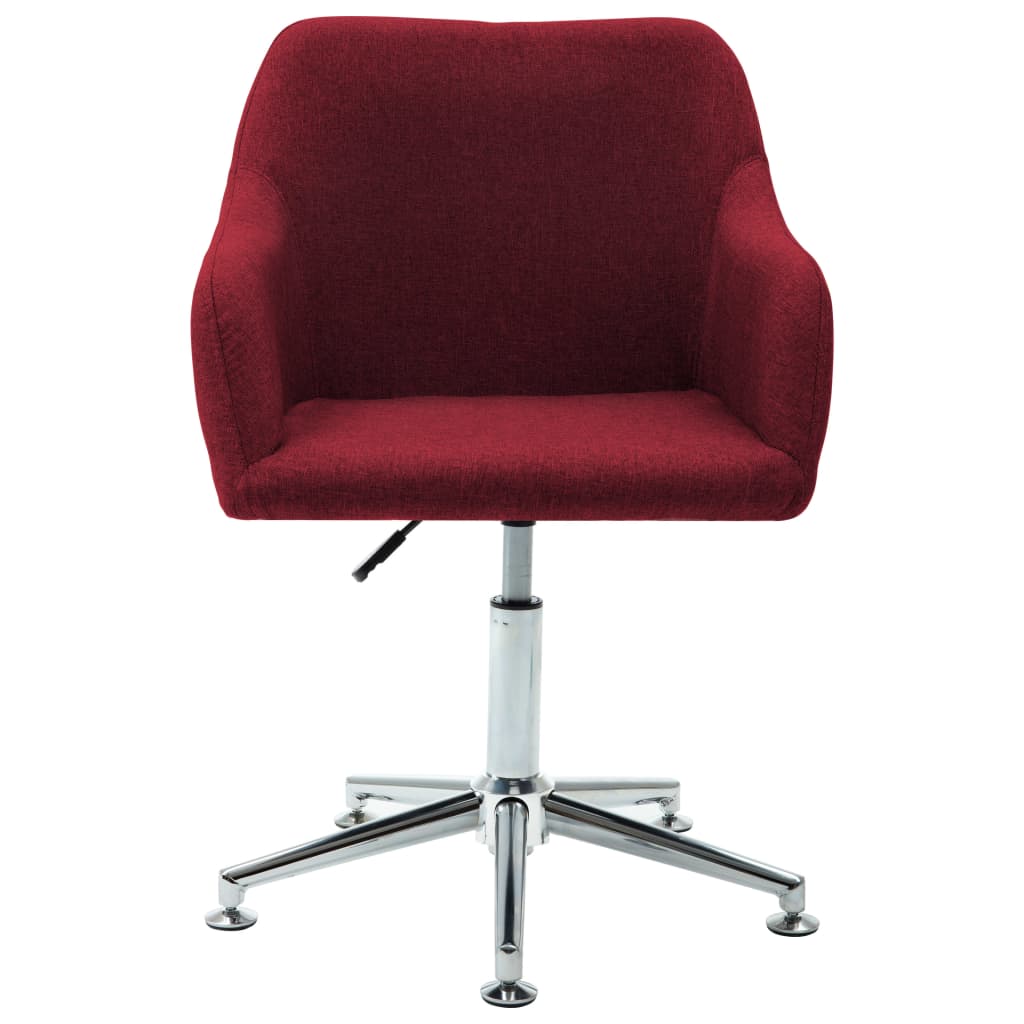 vidaXL Cadeira de escritório giratória tecido vermelho tinto