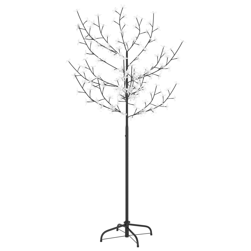 vidaXL Árvore de Natal 120 LED flor cerejeira luz branco frio 150 cm
