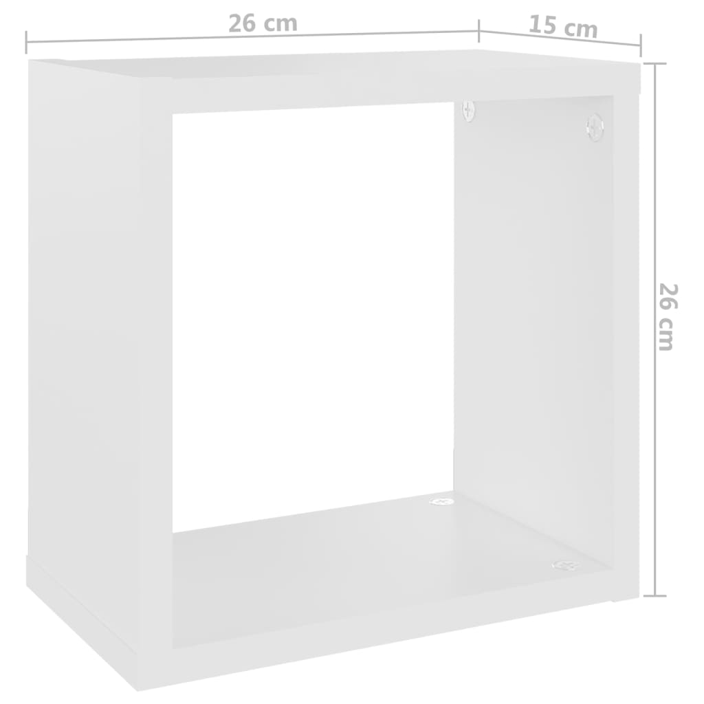 vidaXL Prateleiras de parede em forma de cubo 4 pcs 26x15x26 cm branco