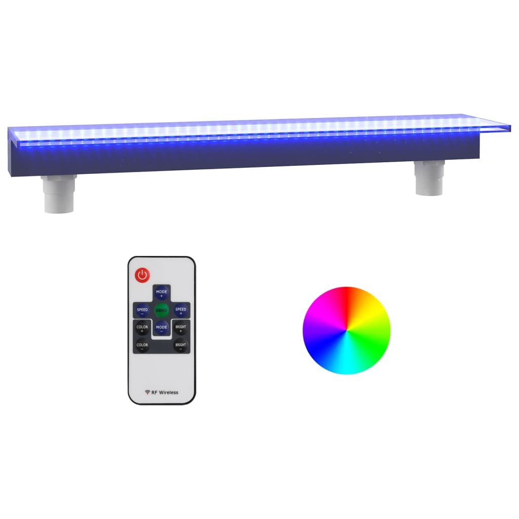 vidaXL Cascata com luzes LED RGB 90 cm acrílico