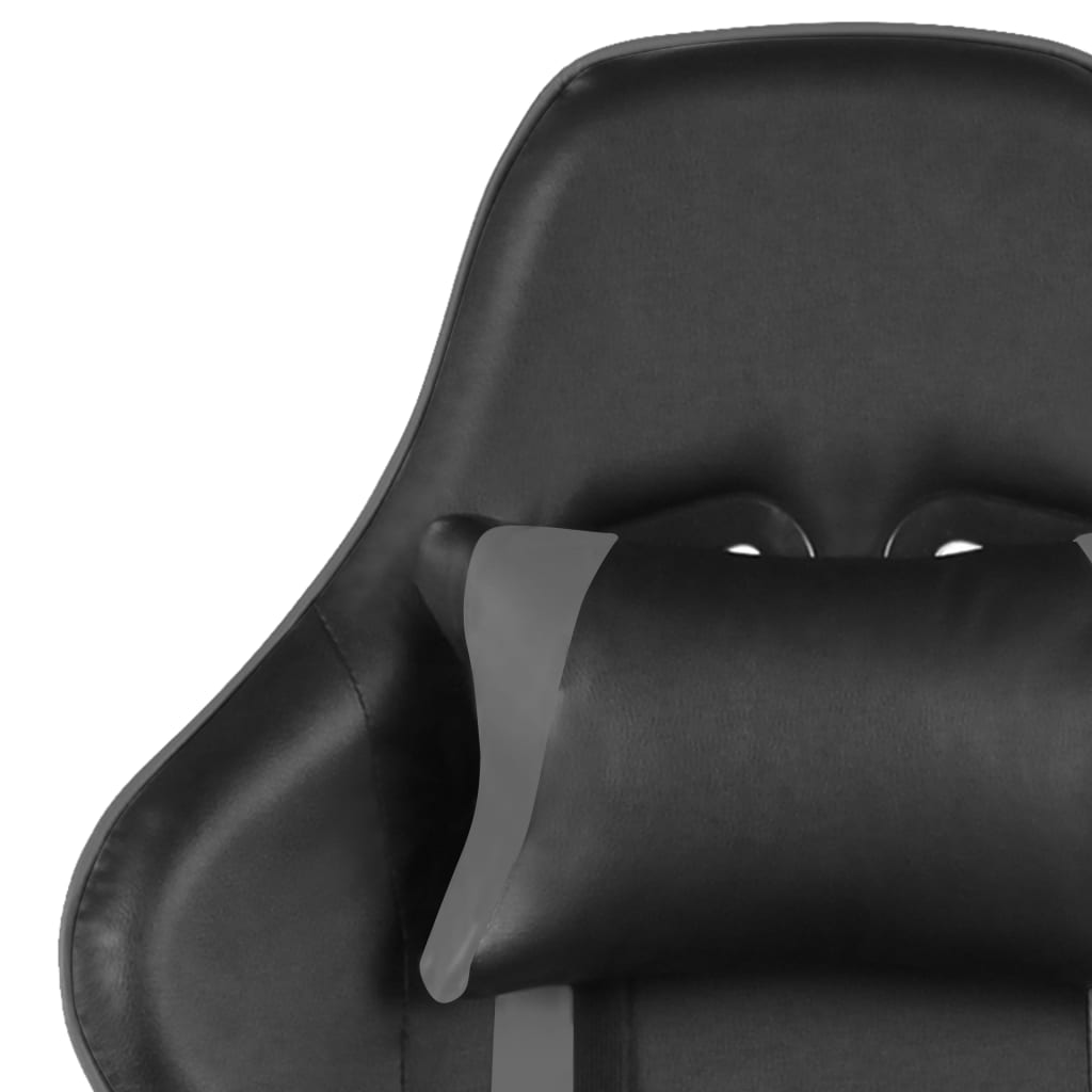 vidaXL Cadeira de gaming giratória PVC cinzento