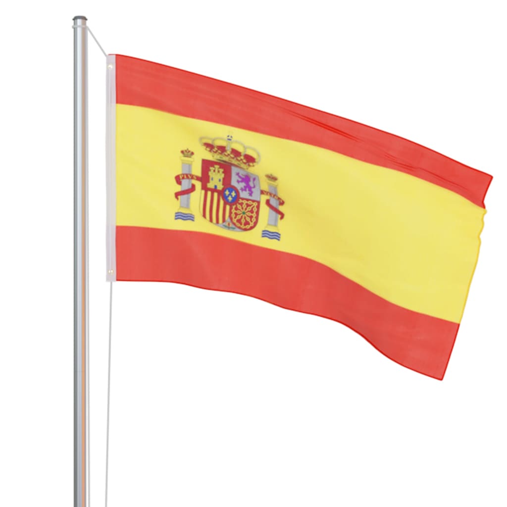 vidaXL Bandeira da Espanha com mastro de alumínio 6,2 m