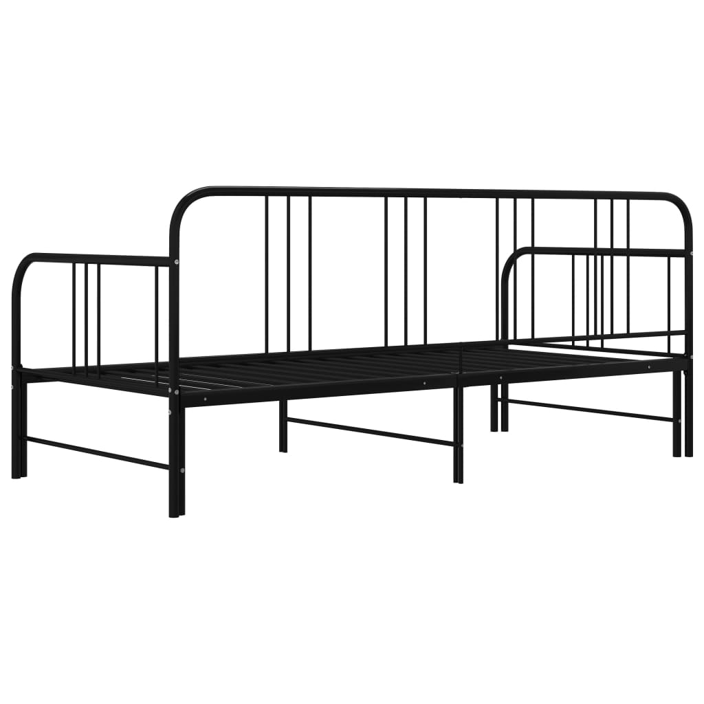 vidaXL Estrutura sofá-cama de puxar 90x200 cm metal preto