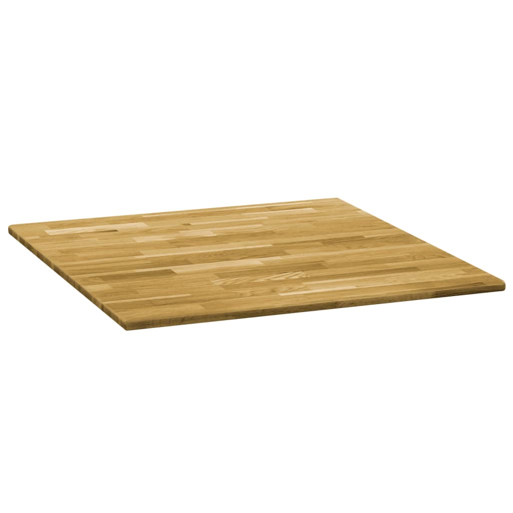 vidaXL Tampo de mesa madeira de carvalho maciça quadrado 23 mm 80x80cm