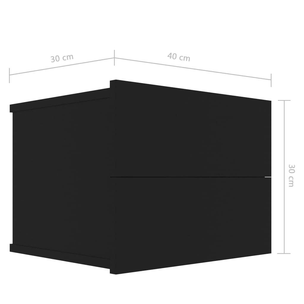 vidaXL Mesa de cabeceira 40x30x30 cm contraplacado preto