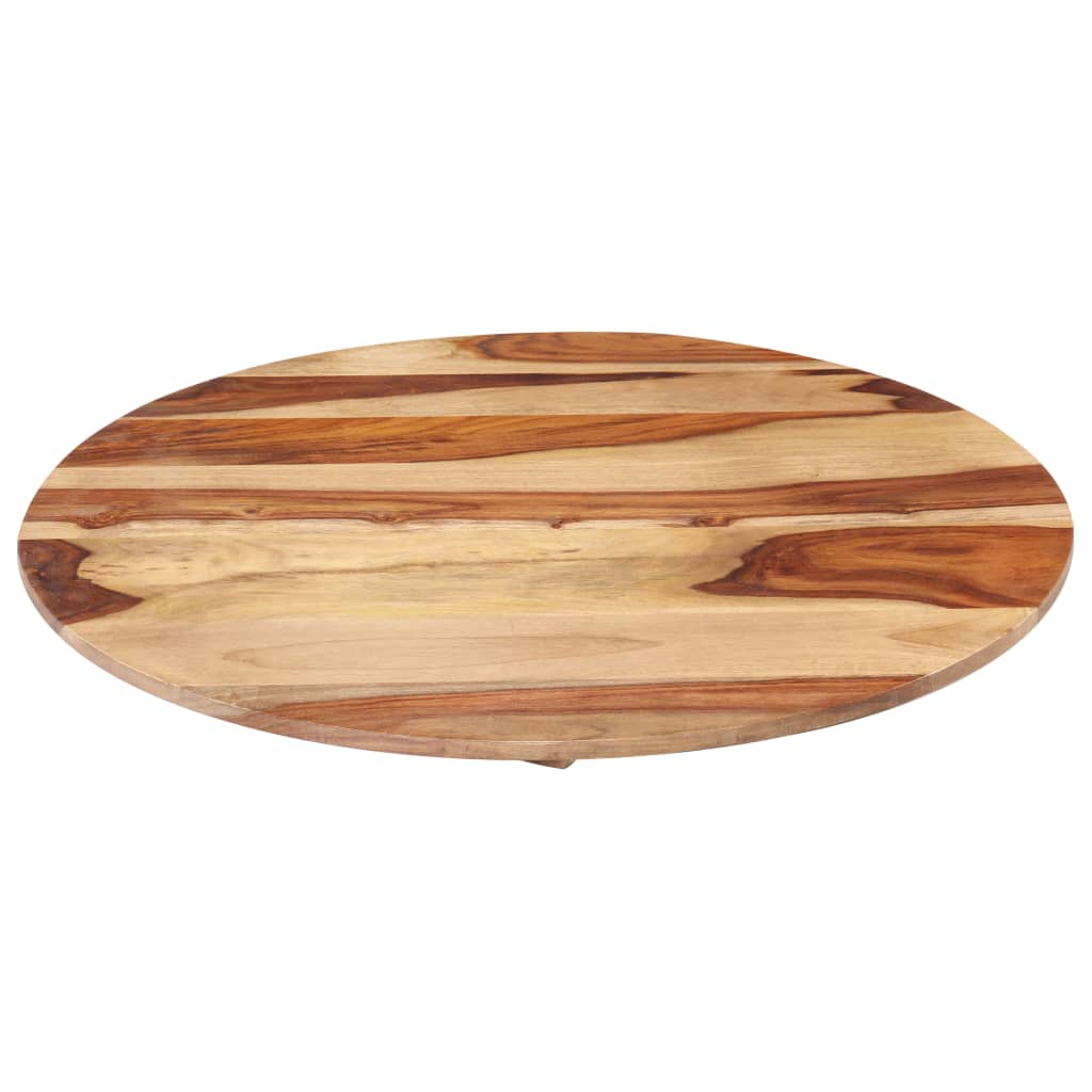 vidaXL Tampo de mesa redondo madeira sheesham maciça 25-27 mm 50 cm