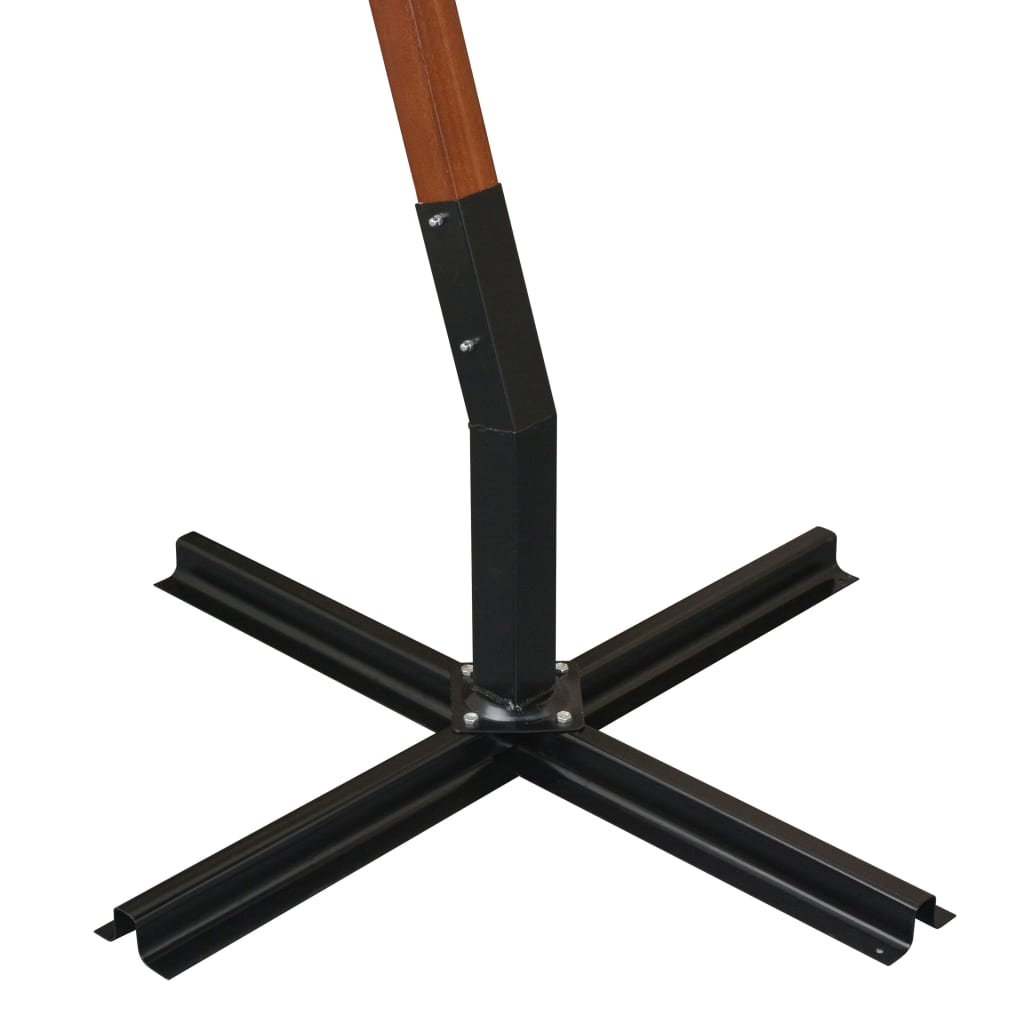 vidaXL Guarda-sol suspenso com poste de madeira 350 cm branco