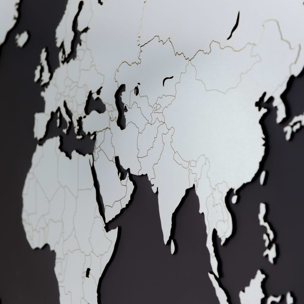 MiMi Innovations Decoração parede mapa-múndi Luxury branco 130x78 cm