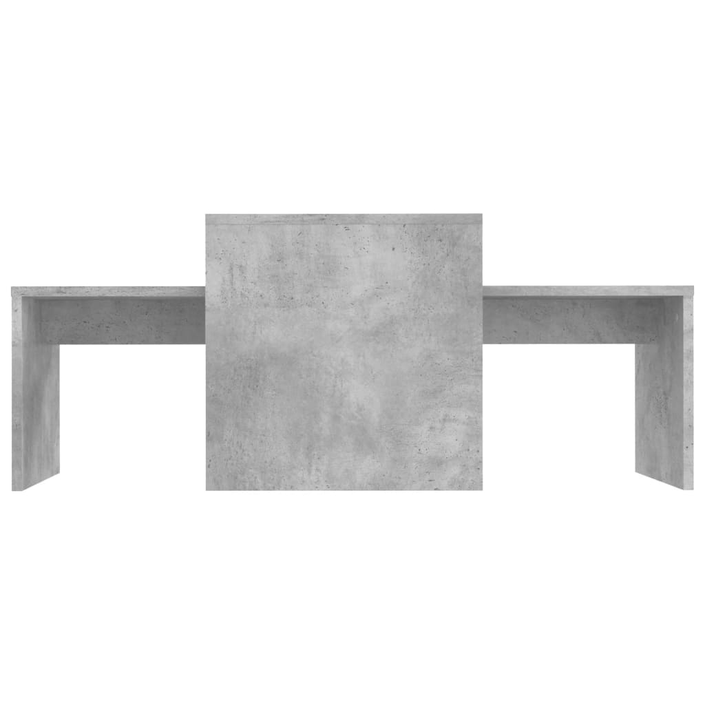 vidaXL Conjunto mesas centro 100x48x40cm contraplacado cinza cimento