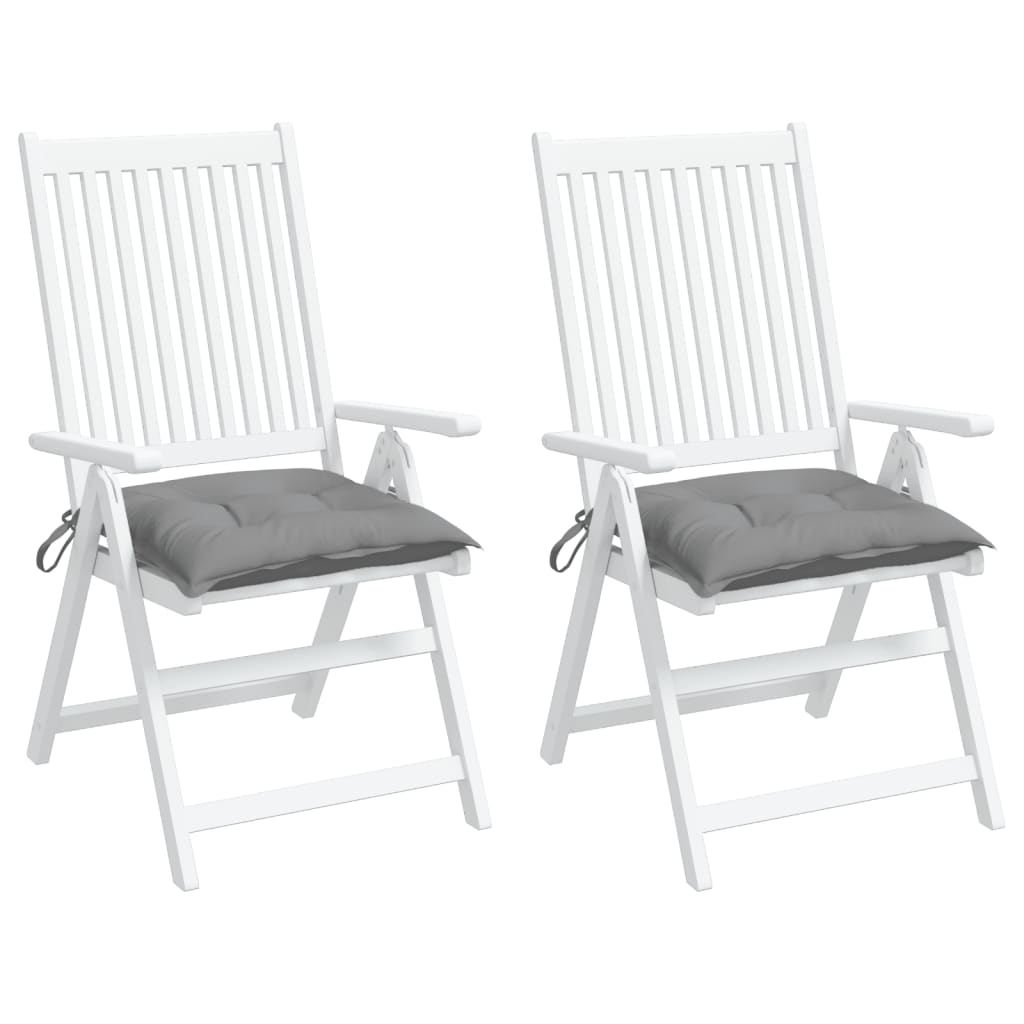 vidaXL Almofadões de cadeira 2 pcs 40x40x7 cm tecido oxford cinza