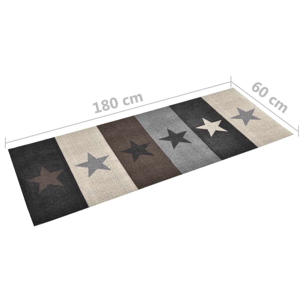 vidaXL Tapete de cozinha lavável com design estrelas 60x180 cm