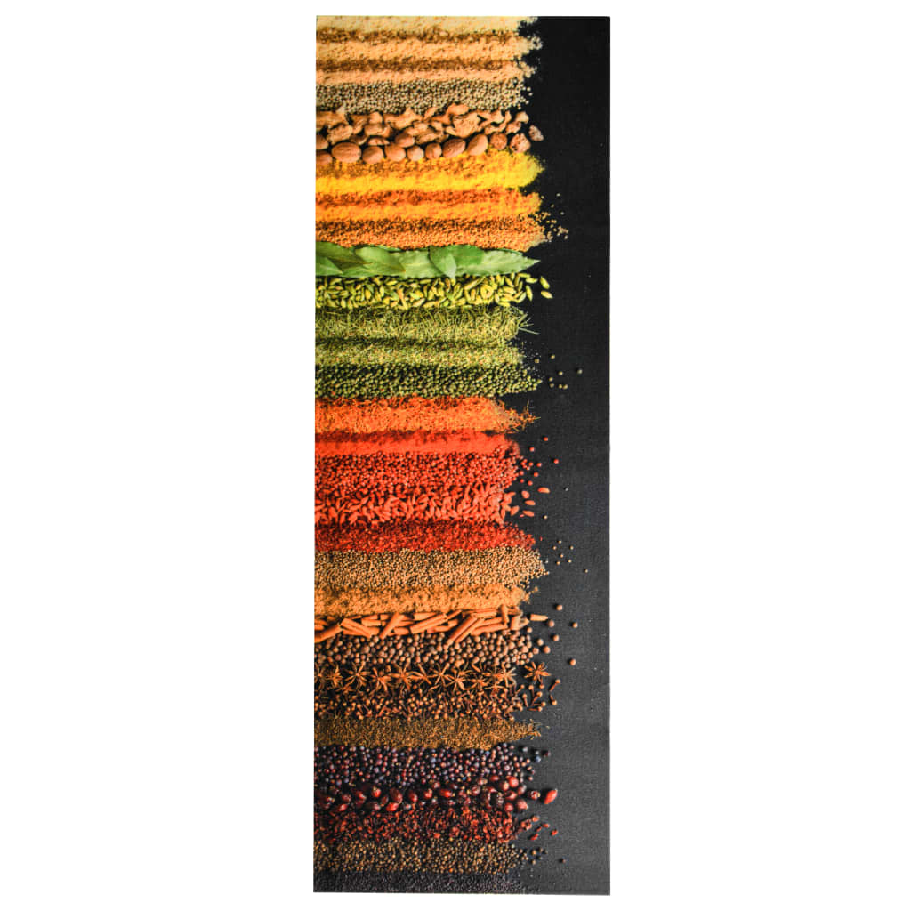 vidaXL Tapete de cozinha lavável com design especiarias 45x150 cm