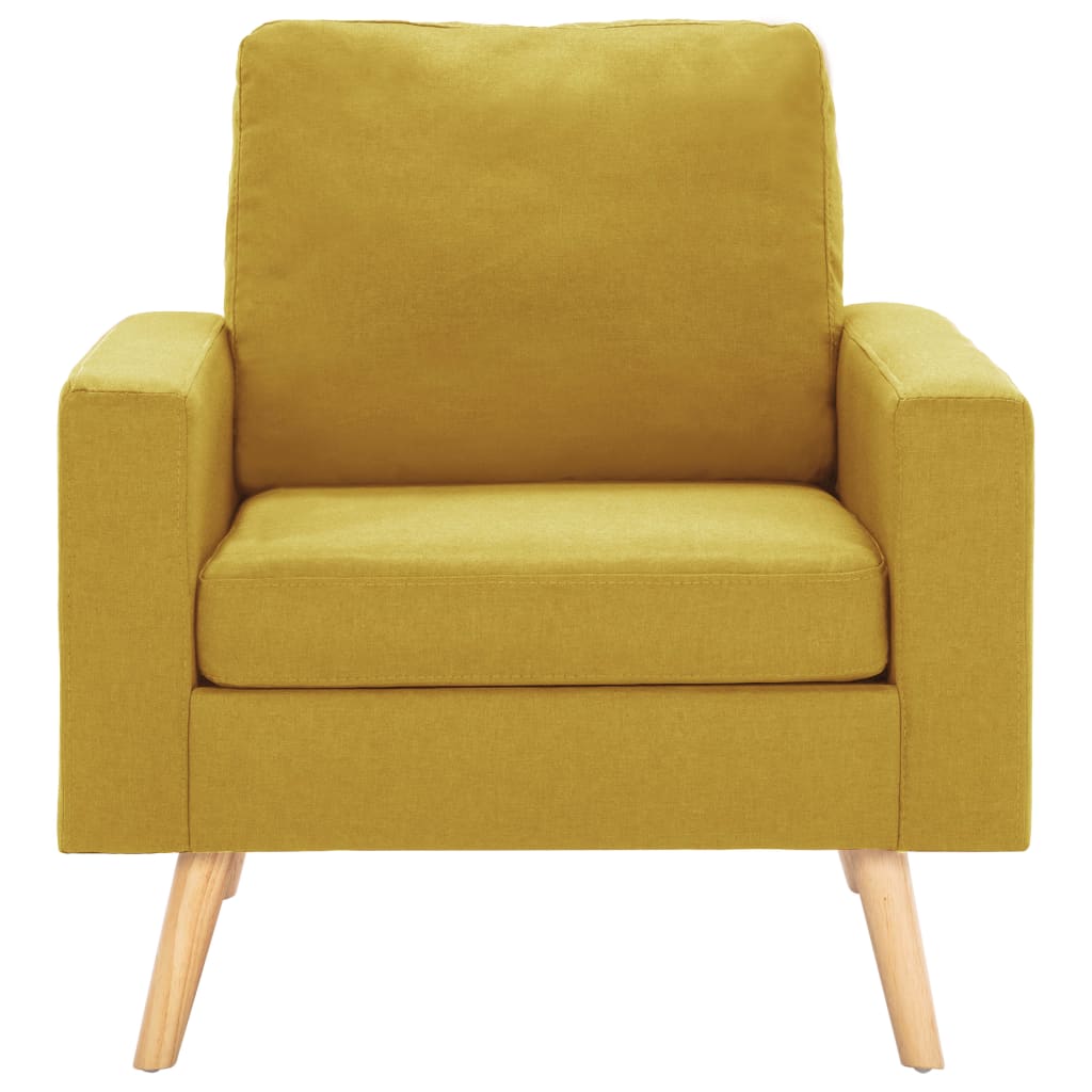 vidaXL 2 pcs conjunto de sofás tecido amarelo