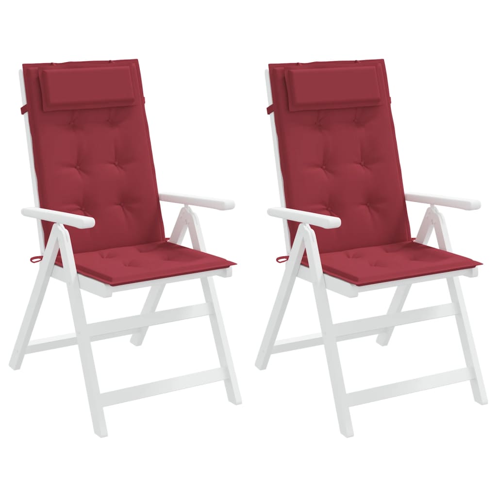 vidaXL Almofadões p/ cadeira encosto alto 2 pcs oxford vermelho tinto