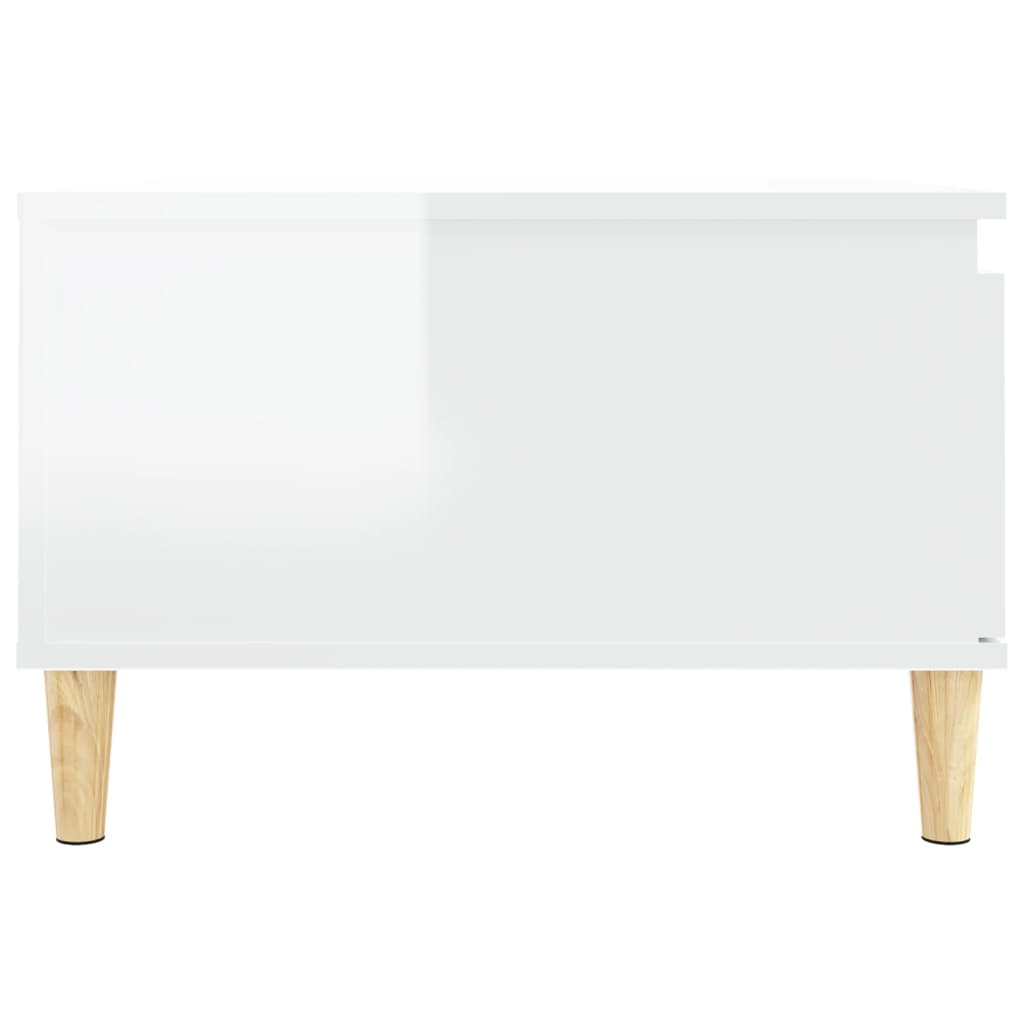 vidaXL Mesa de centro 55x55x36,5 cm derivados madeira branco brilhante