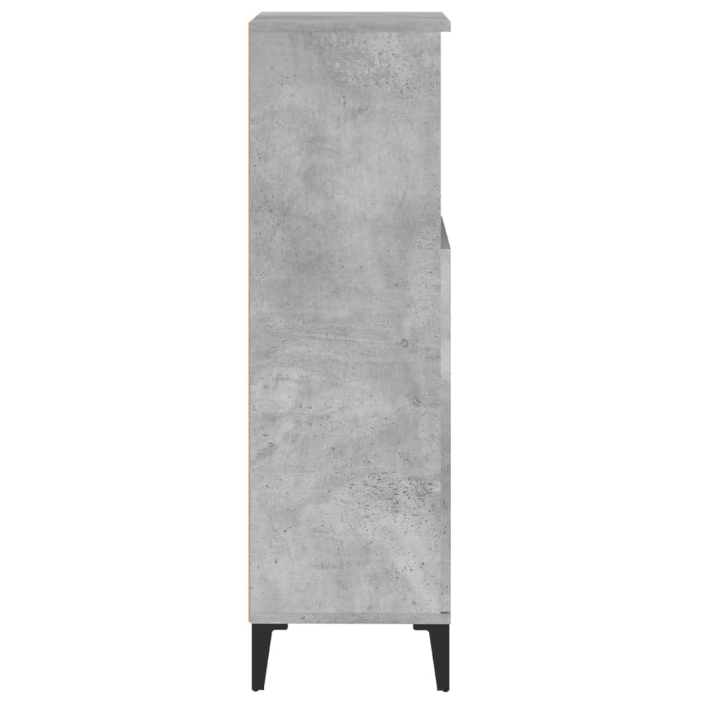 vidaXL Armário WC 30x30x100 cm derivados de madeira cinzento cimento