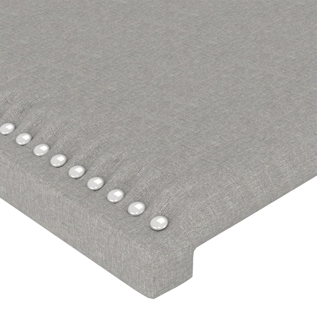 vidaXL Cabeceira de cama 2 pcs tecido 100x5x78/88 cm cinzento-claro