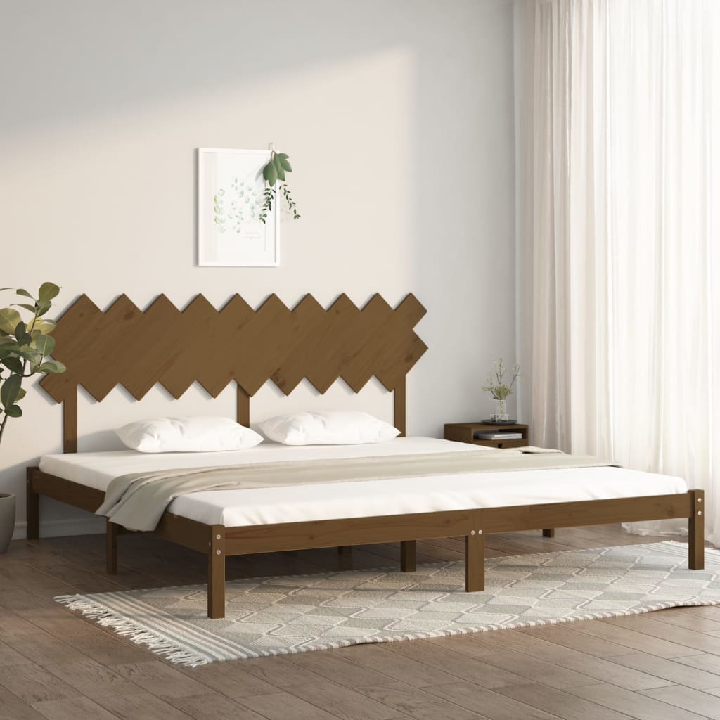 vidaXL Estrutura de cama 200x200 cm castanho mel madeira maciça