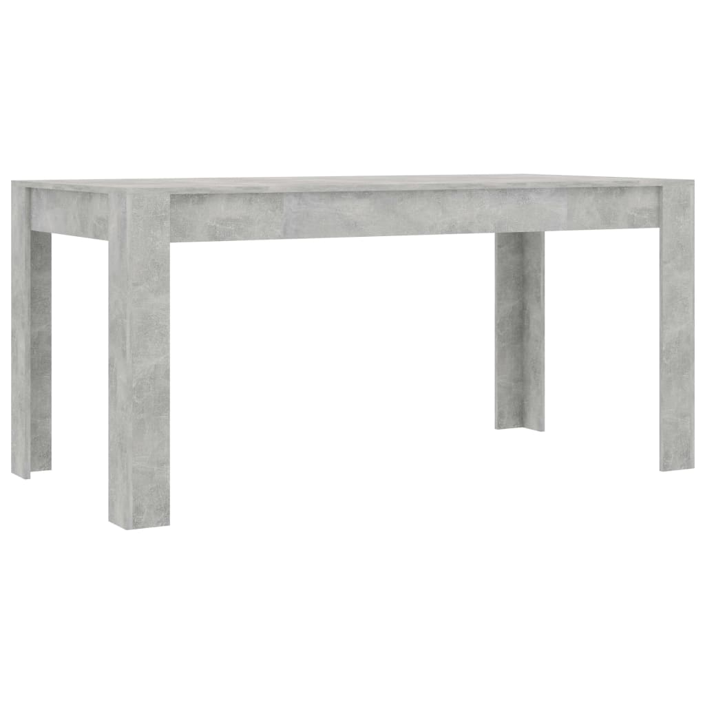 vidaXL Mesa de jantar 160x80x76 cm contraplacado cinzento cimento